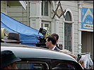 Carrey between takes last Tuesday, 17